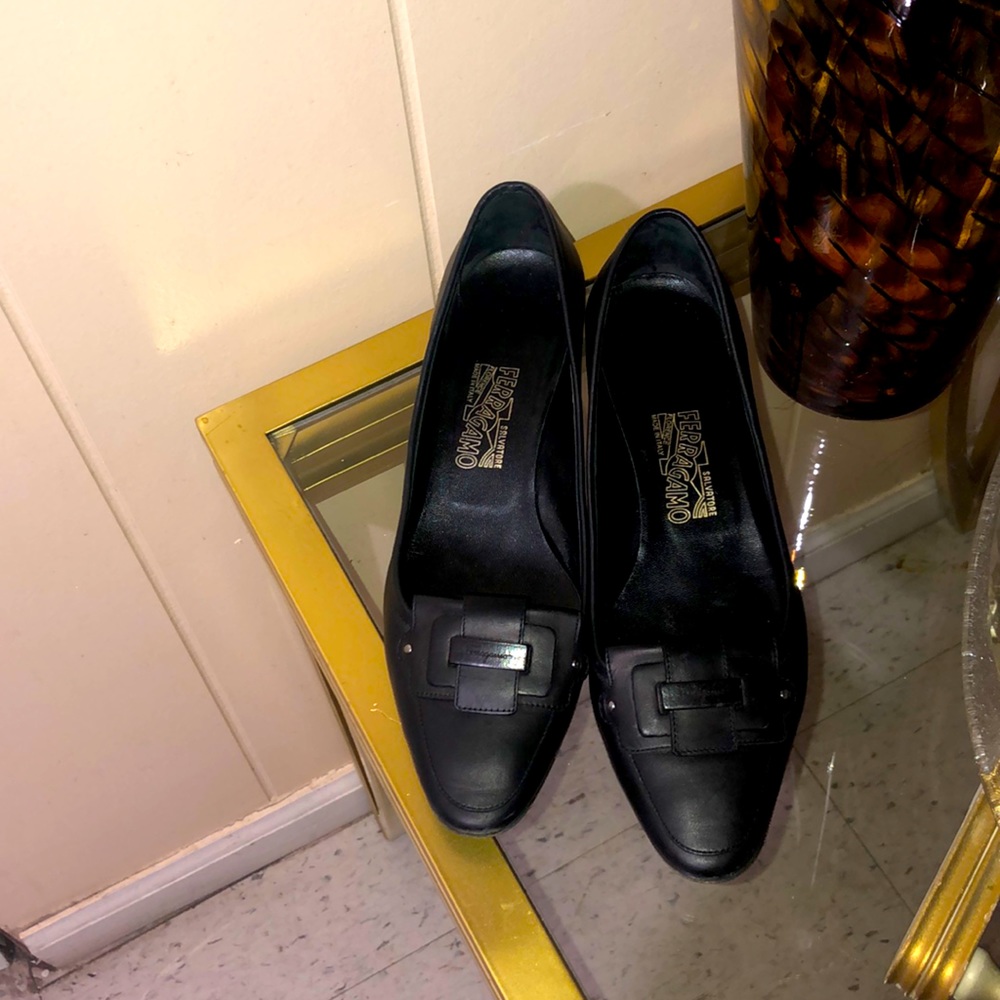 Salvatore ferragamo black heels